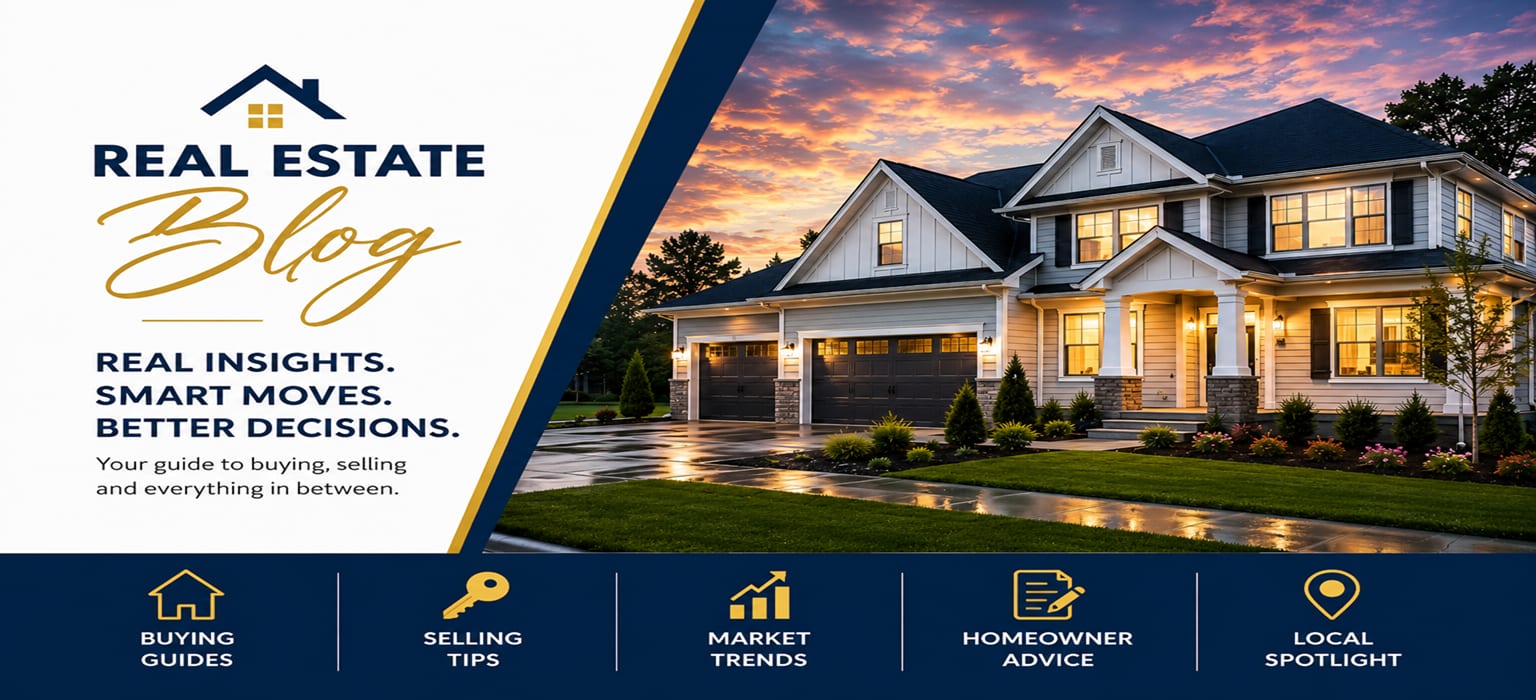 Real Estate Blog. Real insights, smart moves, better decisions — your guide to buying, selling, and everything in between. Buying guides, selling tips, market trends, homeowner advice, local spotlight.